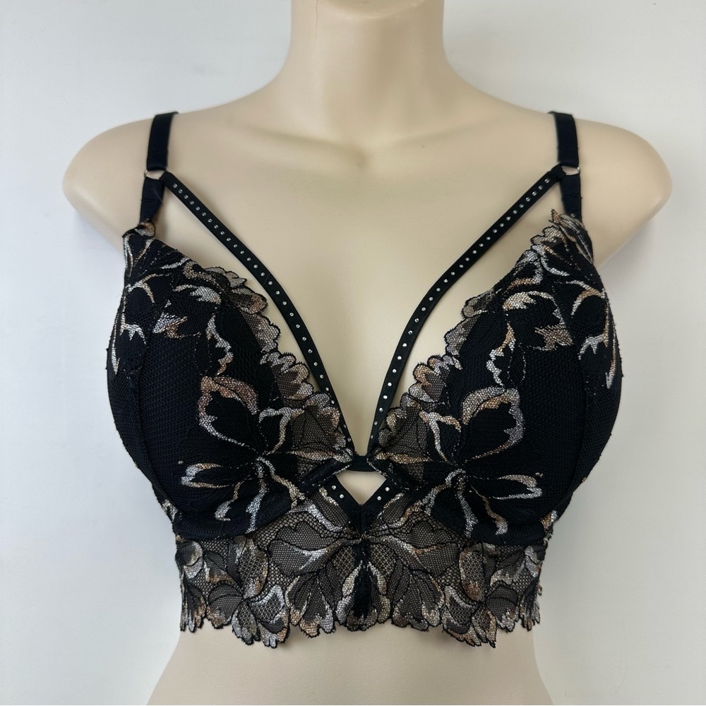 La Senza black lace pushup bra 32DDD Beyond Sexy Ultimate Plunge underwire